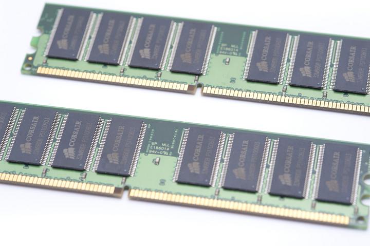 Two Bars of Memory Chips on White Background, Computer Technology RAM