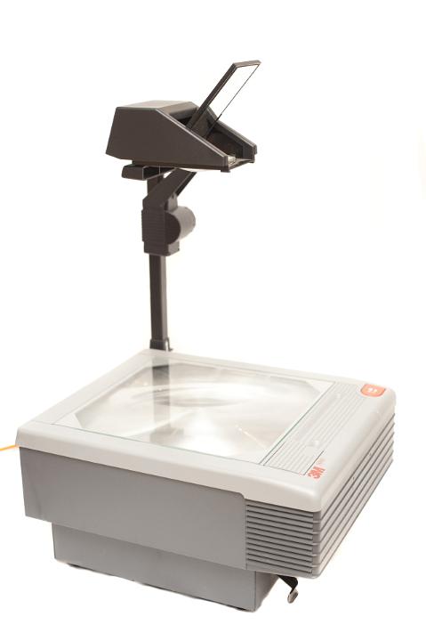 Close up Overhead Projector Device for Acetates Isolated on White Background