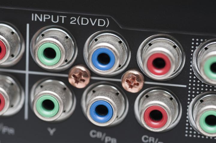 Analog video connections RGB or progressive scan red green and blue phono connectors